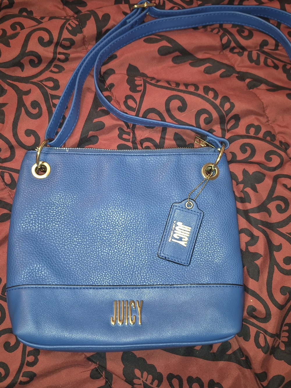 Juicy Couture Blue Pebbled Crossbody Bag